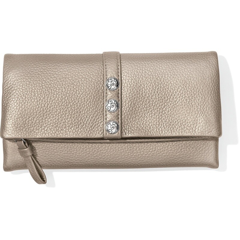 NOLITA SHIMMER LARGE WALLET-ZINC