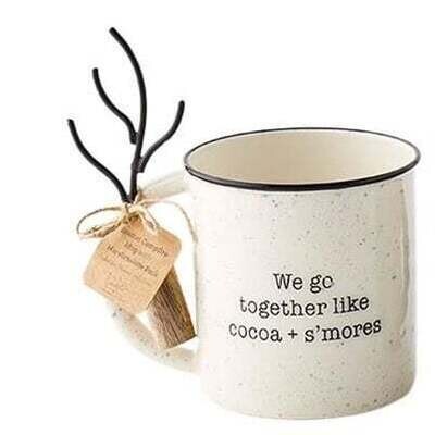 WHITE S&#39;MORES ENAMEL MUG SET