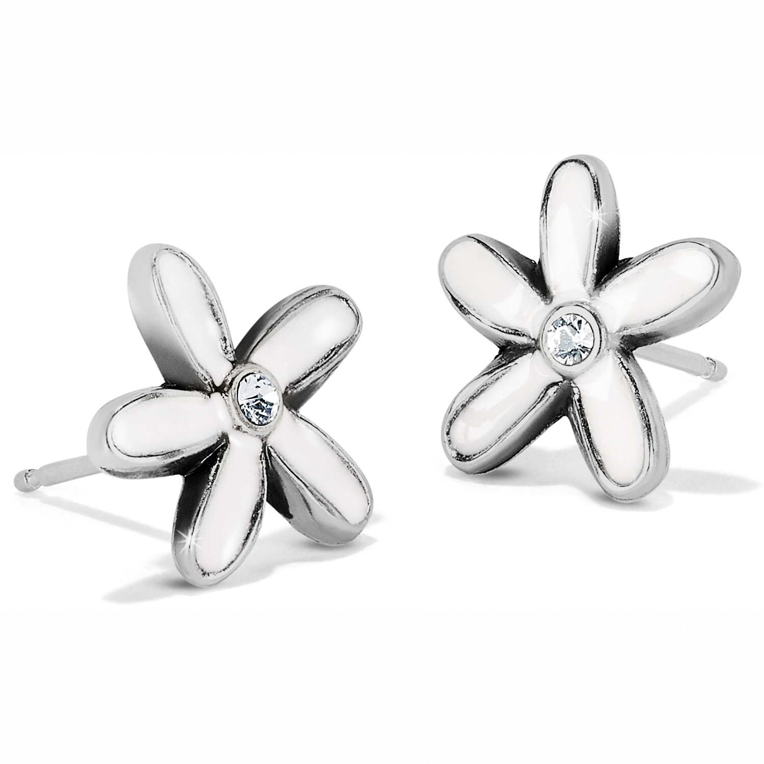 Love Bouquet Mini Post Earrings Silver-White