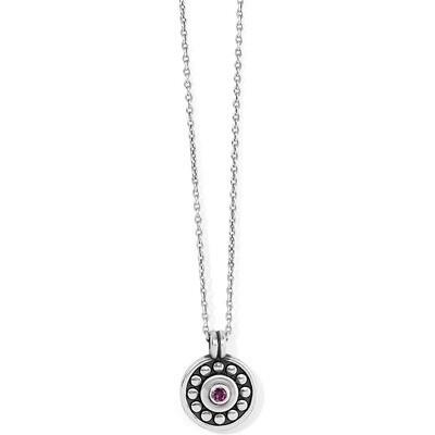 PEBBLE DOT MEDALI PETITE NECKLACE - AMETHYST/FEBRUARY