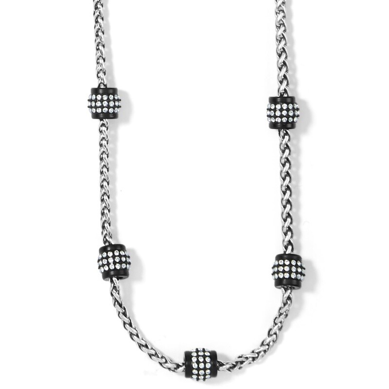 Meridian Petite Short Necklace - Silver-Black, OS