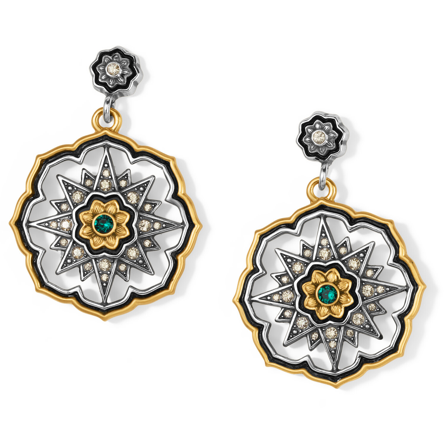 Dynasty Empire Post Drop Earrings - Silver-Gold, OS
