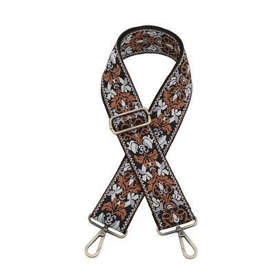 BLACK BOHO VINE GUITAR STRAP