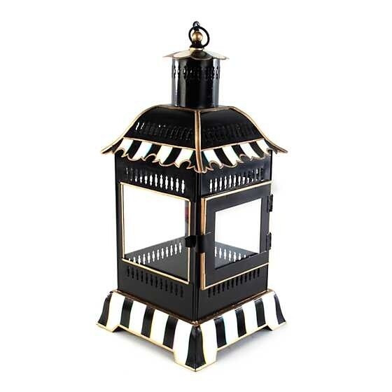 COURTLY STRIPE CANDLE LANTERN SMALL