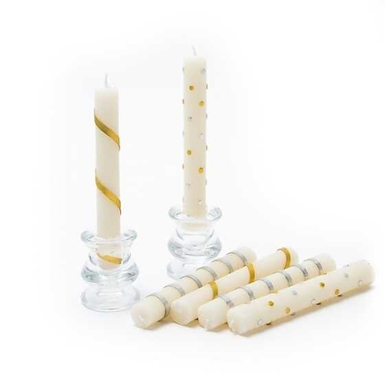 GOLD &amp; SILVER MINI DINNER CANDLES