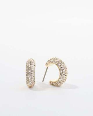 Unstoppable Pave Hoop Earrings- Gold