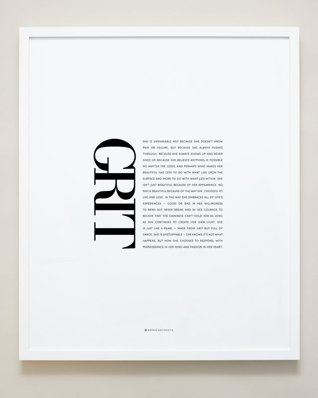 Grit Editorial Framed Print - White / 11x14