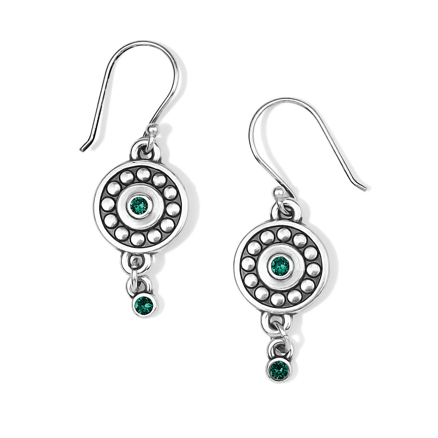 PEBBLE DOT MEDALI EARRINGS - EMERALD/MAY