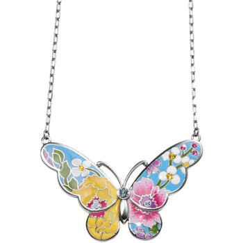 Blossom Hill Garden Butterfly Necklace - Silver-Multi, OS