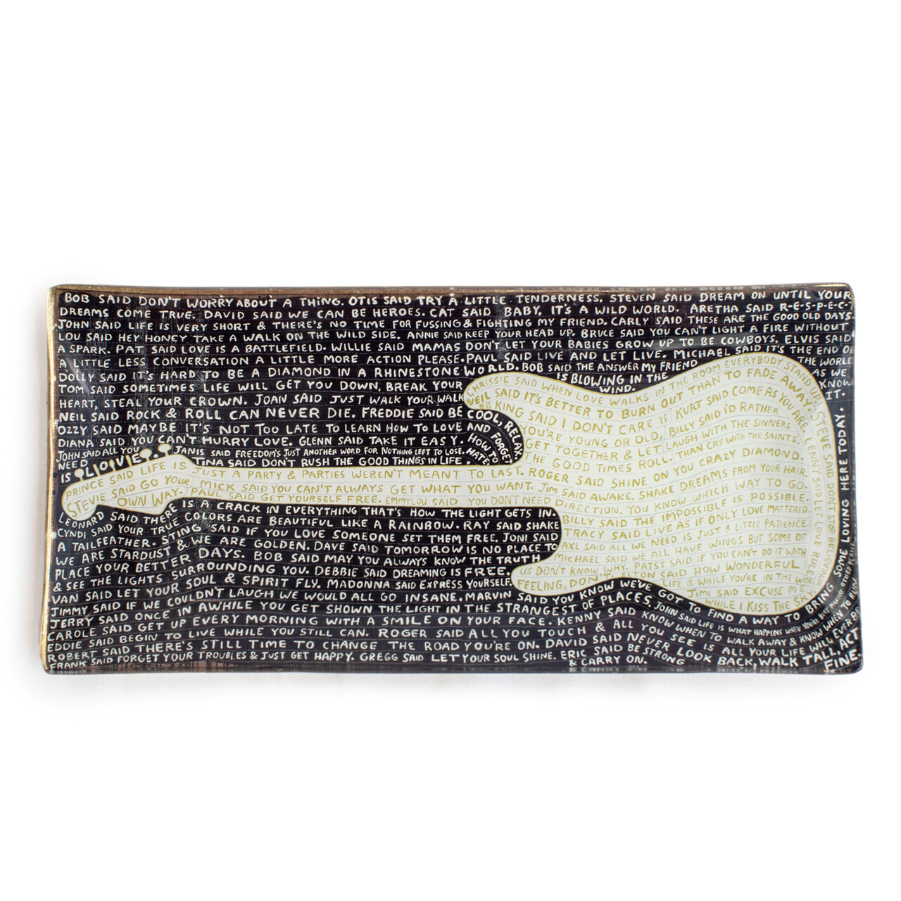 Legends Guitar Sm. 8.5X4 Rectangle Decoupage Plate