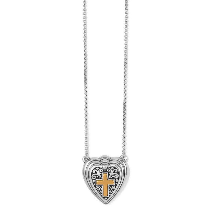 Crossroads Heart Necklace - Silver-Gold, OS