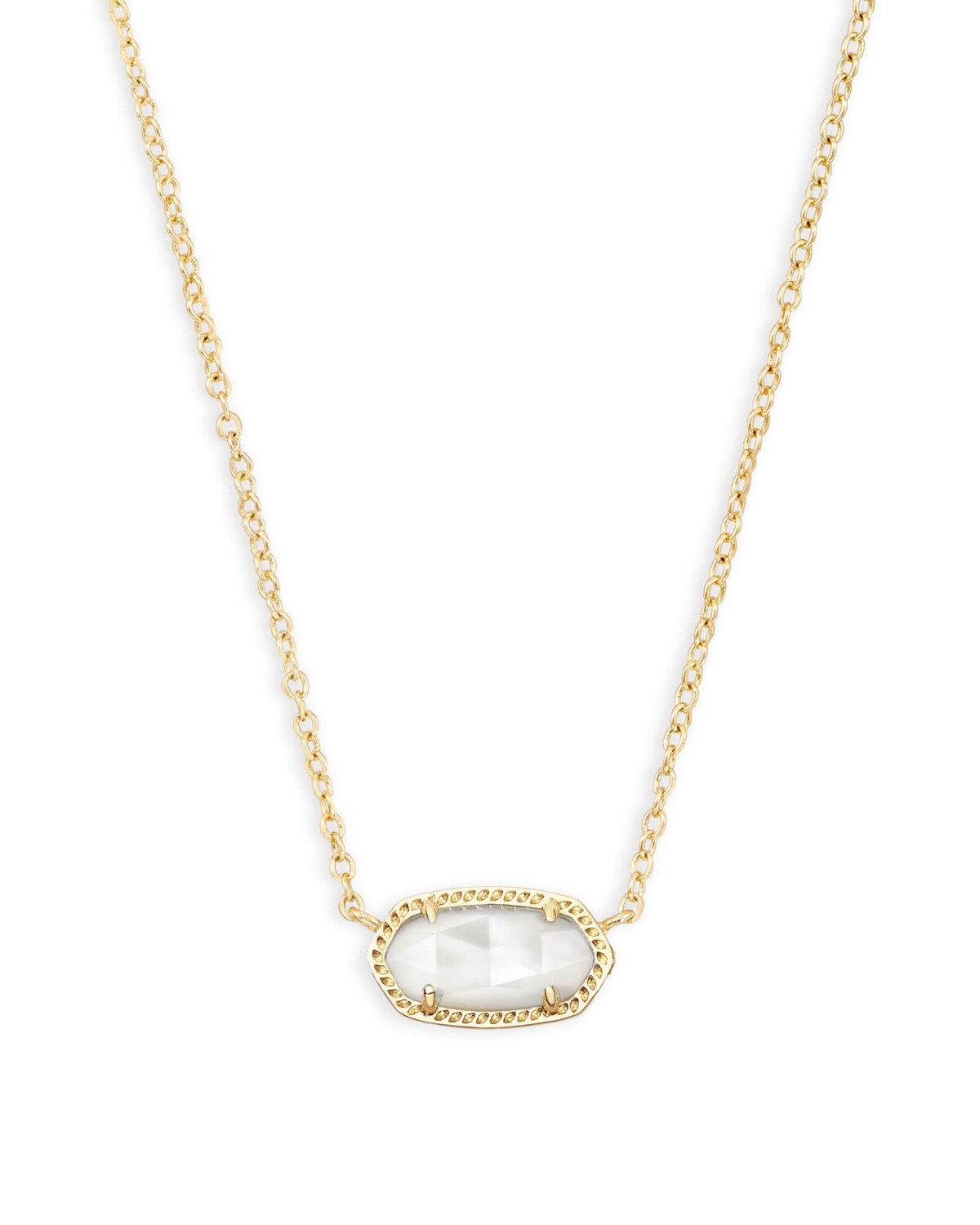 Elisa Short Pendant Necklace-Gold, Color: GOLD IVORY MOTHER OF PEARL, Size: ONE SIZE