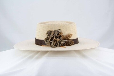 CHOCOLATE FLORAL SANTE FE HAT