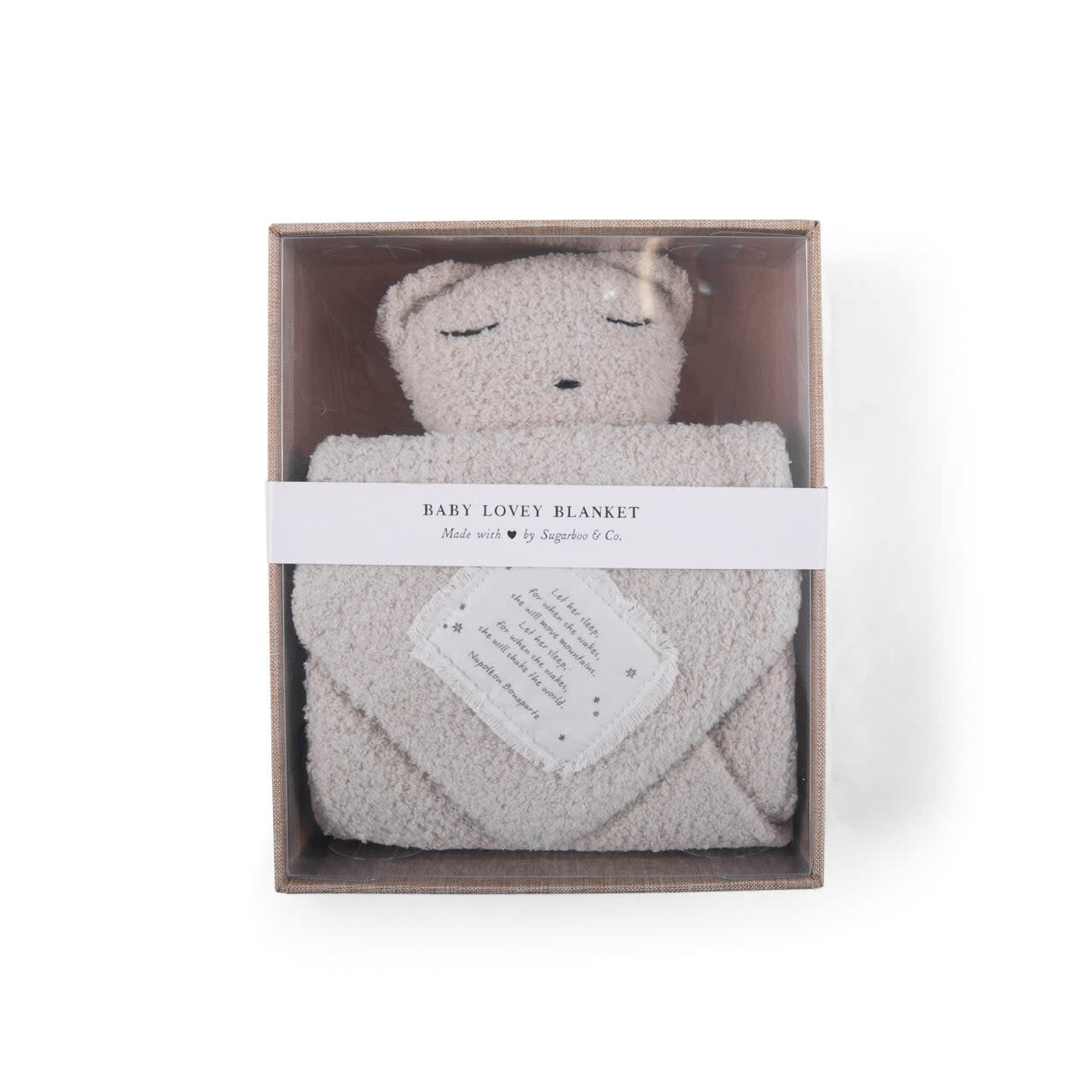BABY LOVEY BLANKETS - LET HER, QUOTE: OATMEAL