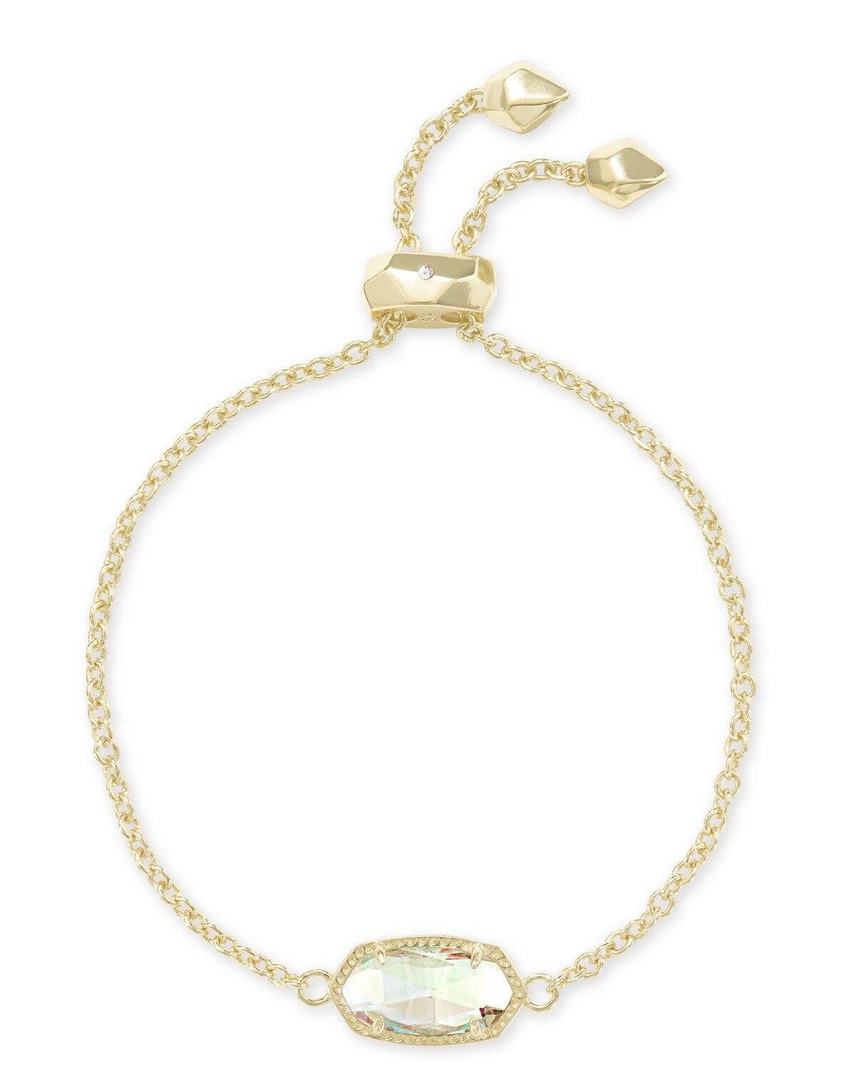 ELAINA DELICATE CHAIN BRACELET, Color: GOLD DICHROIC GLASS, Size: ONE SIZE