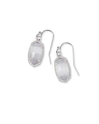 LEE DROP EARRINGS, Color: RHODIUM SLATE CATS EYE, Size: ONE SIZE