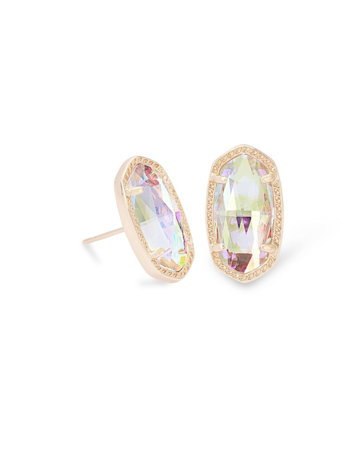 ELLIE STUD EARRINGS, Color: ROSE GOLD DICHROIC GLASS, Size: ONE SIZE