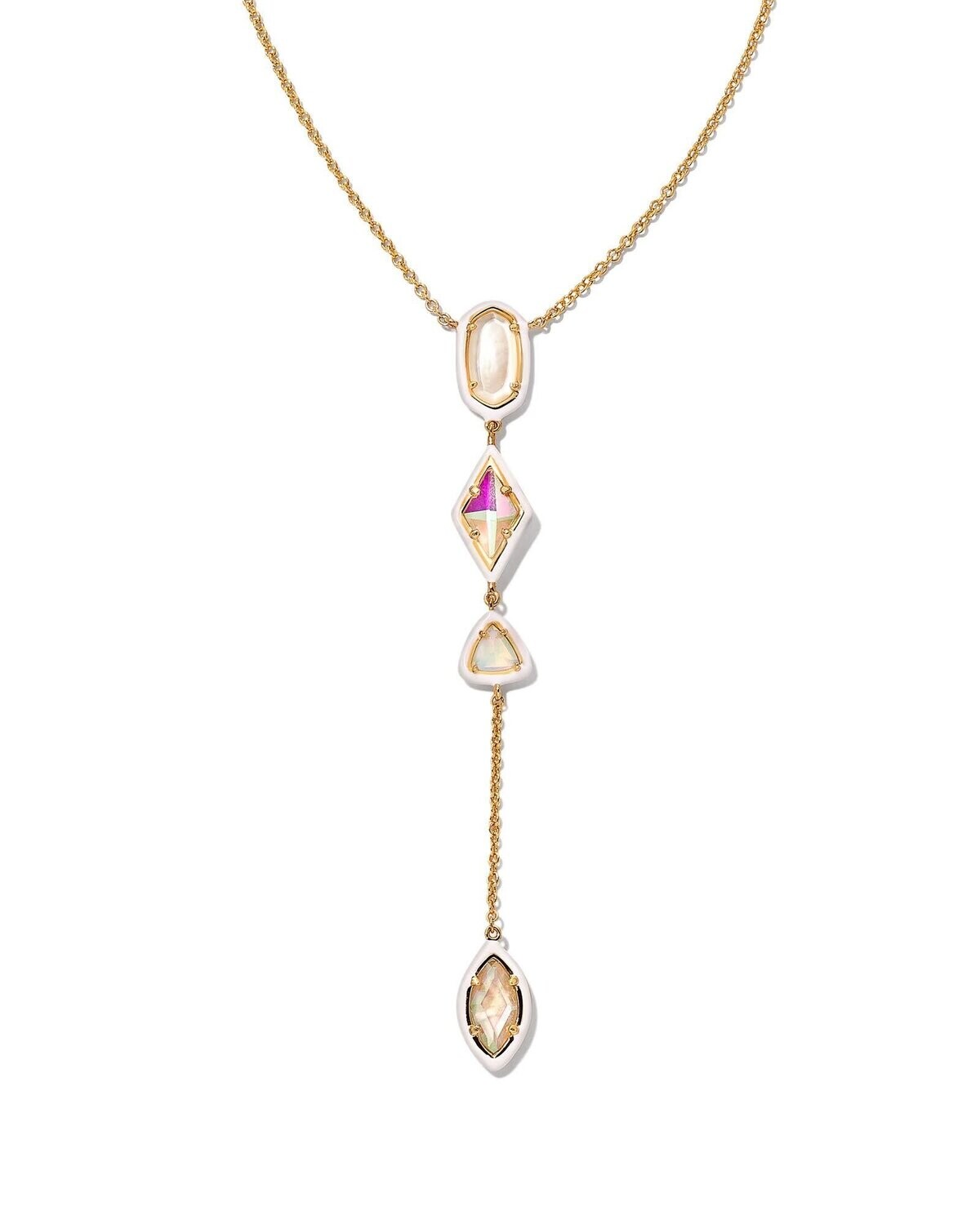 GRETA Y NECKLACE, Color: GOLD IVORY MIX, Size: ONE SIZE