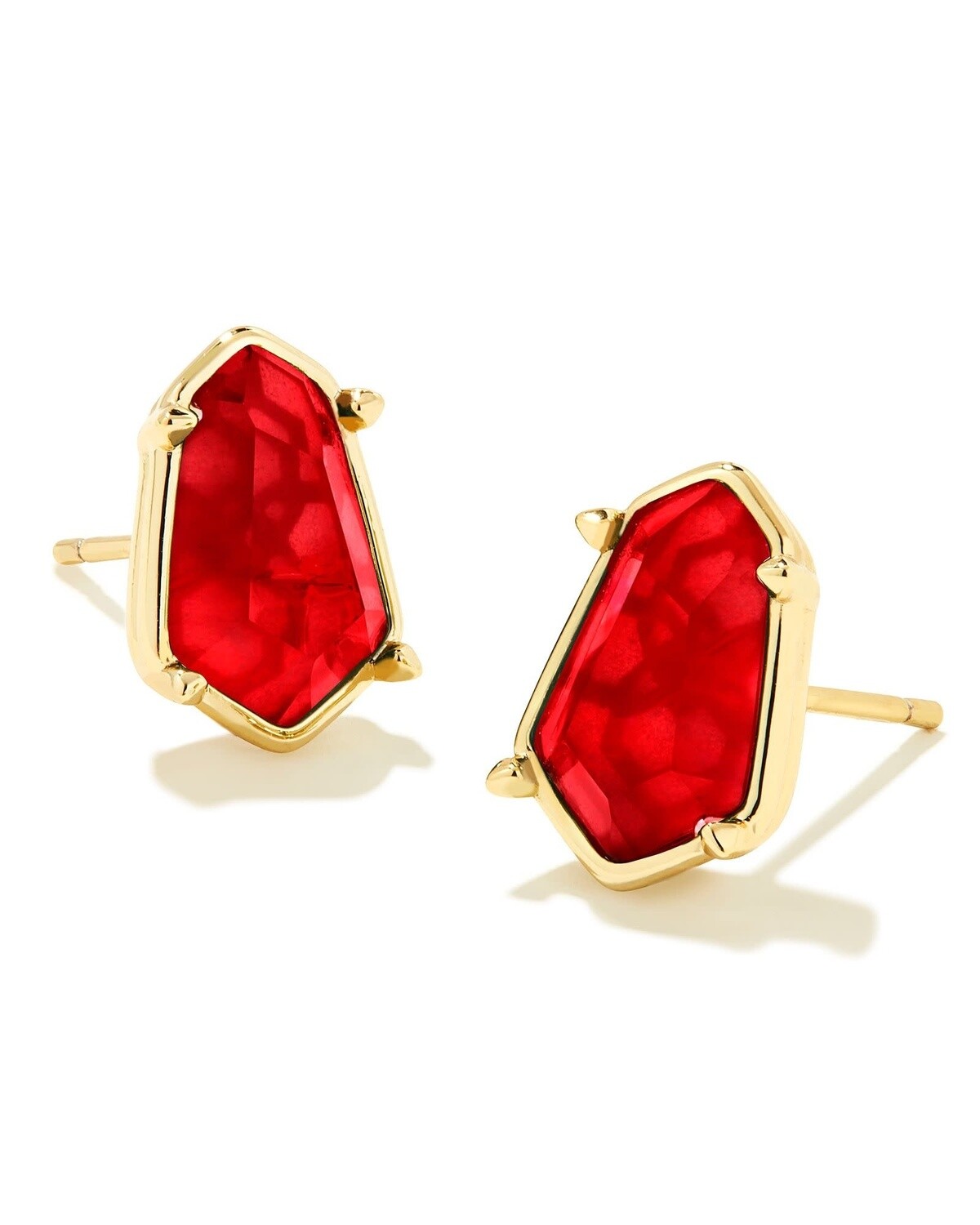 ALEXANDRIA STUD EARRINGS, Color: GOLD CRANBERRY ILLUSION, Size: ONE SIZE