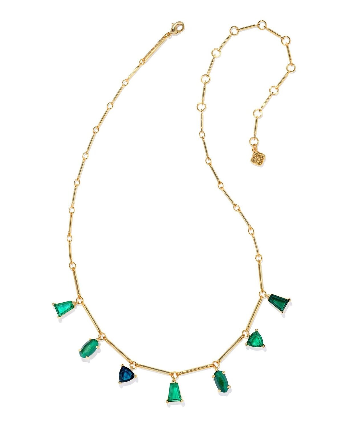 BLAIR JEWEL STRAND NECKLACE, Color: GOLD EMERALD MIX, Size: ONE SIZE