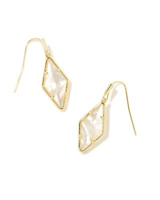 KINSLEY DROP EARRINGS, Color: GOLD IVORY MOTHER OF PEARL, Size: ONE SIZE