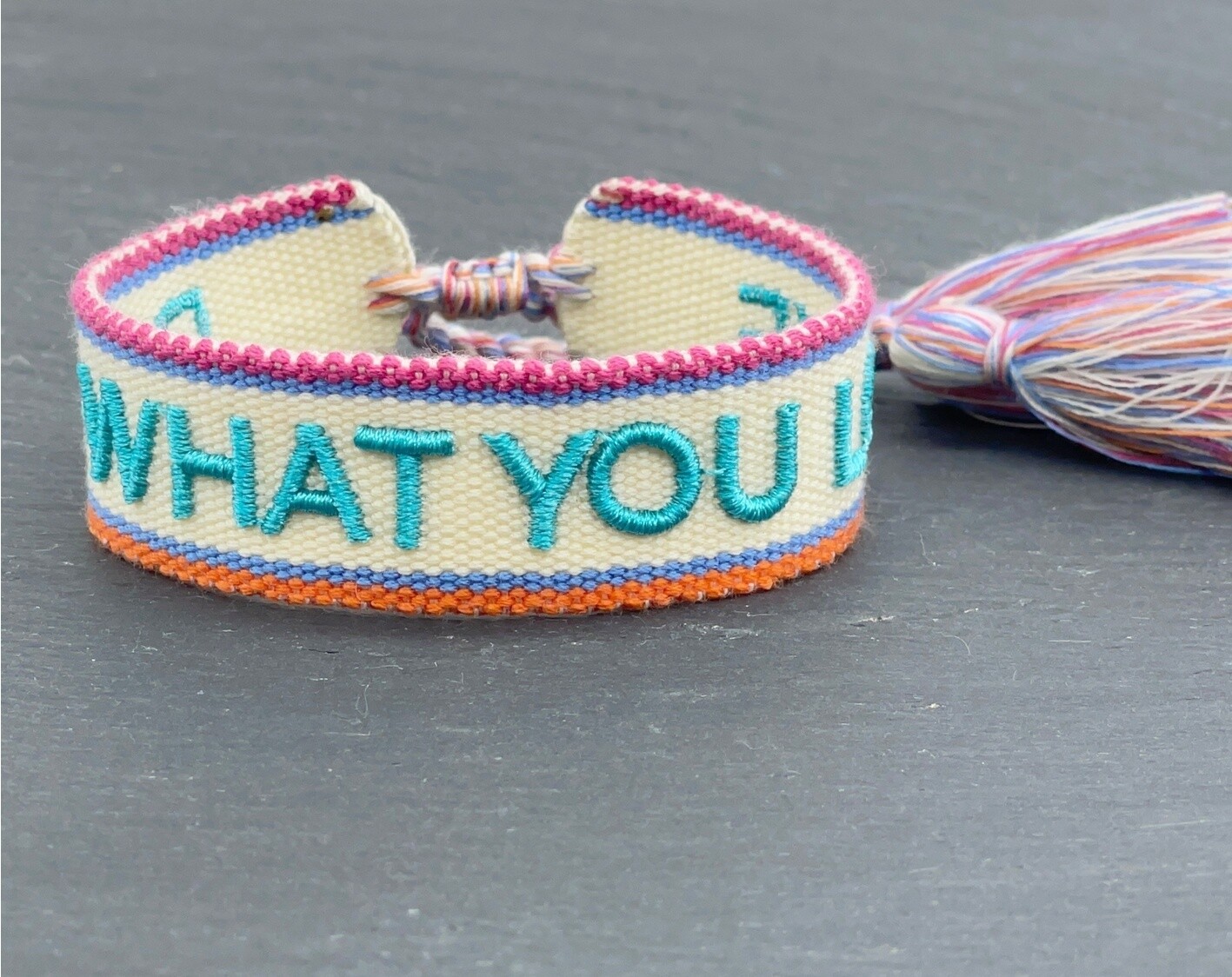 EMBROIDERED BRACELET, Color: DO WHAT YOU LOVE