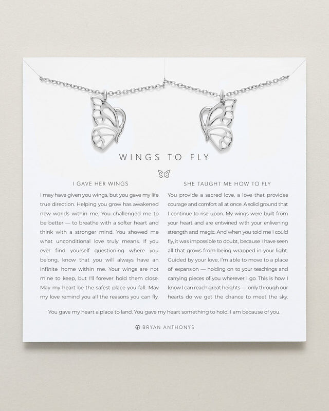 Wings to Fly Necklace Set - Silver