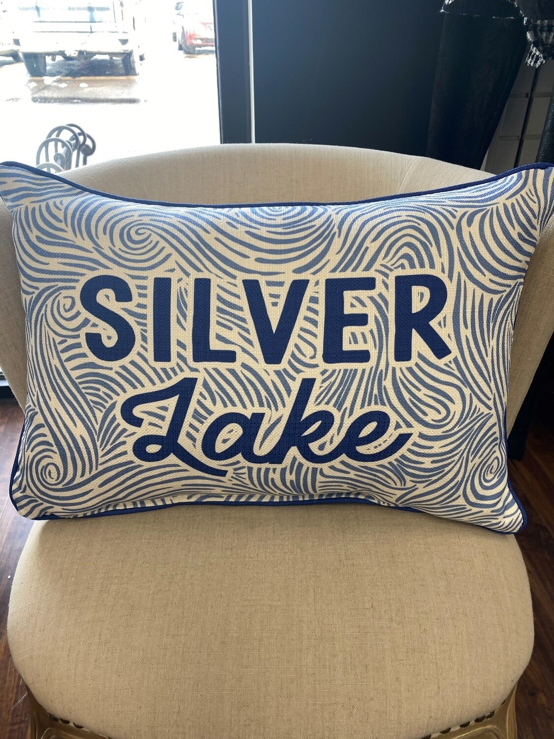 SILVER LAKE ABSTRACT WAVES PILLOW