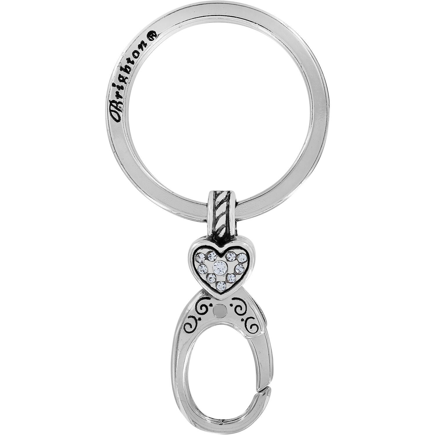 Heart Charm Key Fob Silver
