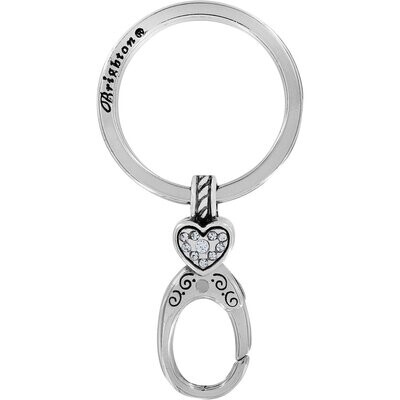 Heart Charm Key Fob Silver