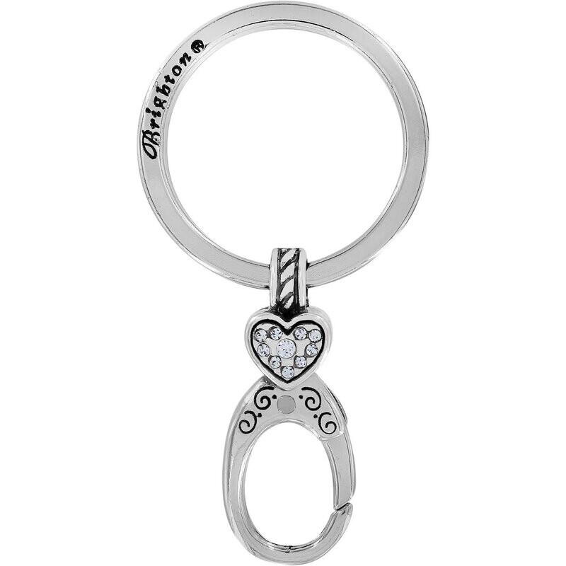 Heart Charm Key Fob Silver