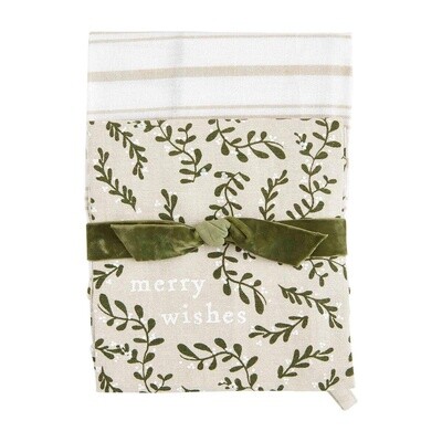 MERRY WHITE XMAS TOWEL SET