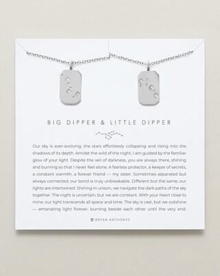 Big Dipper &amp; Little Dipper Necklace Set - Silver