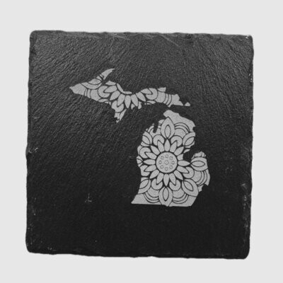 MICHIGAN SUNFLOWER SLATE COASTER