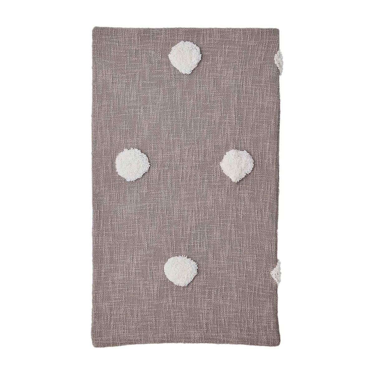 TAUPE TUFTED DOT THROW