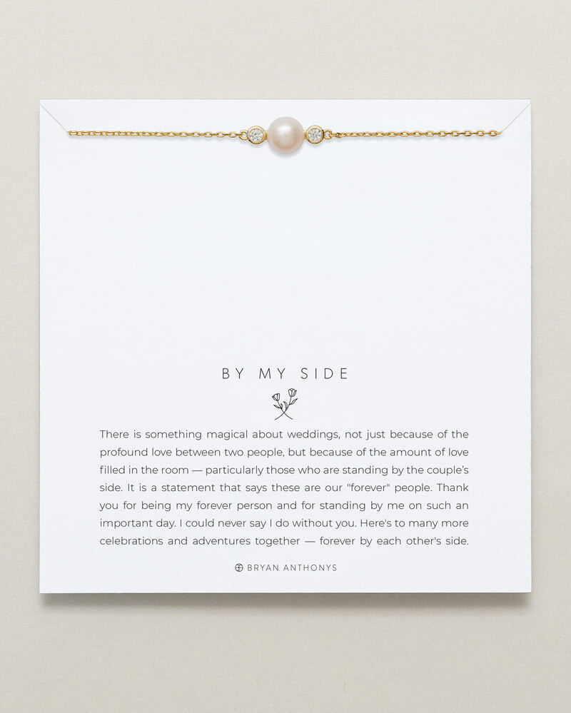 BY MY SIDE PEARL NECKLACE GOLD