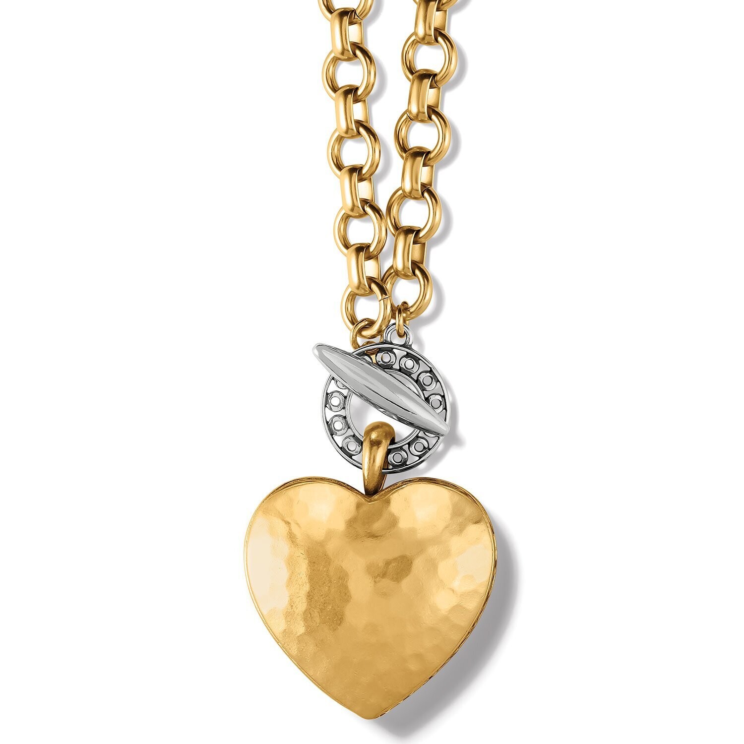 Inner Circle Heart Two Tone Toggle Necklace