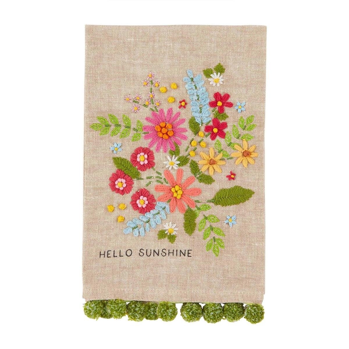 SUN EMBROIDERED FLORAL TOWEL