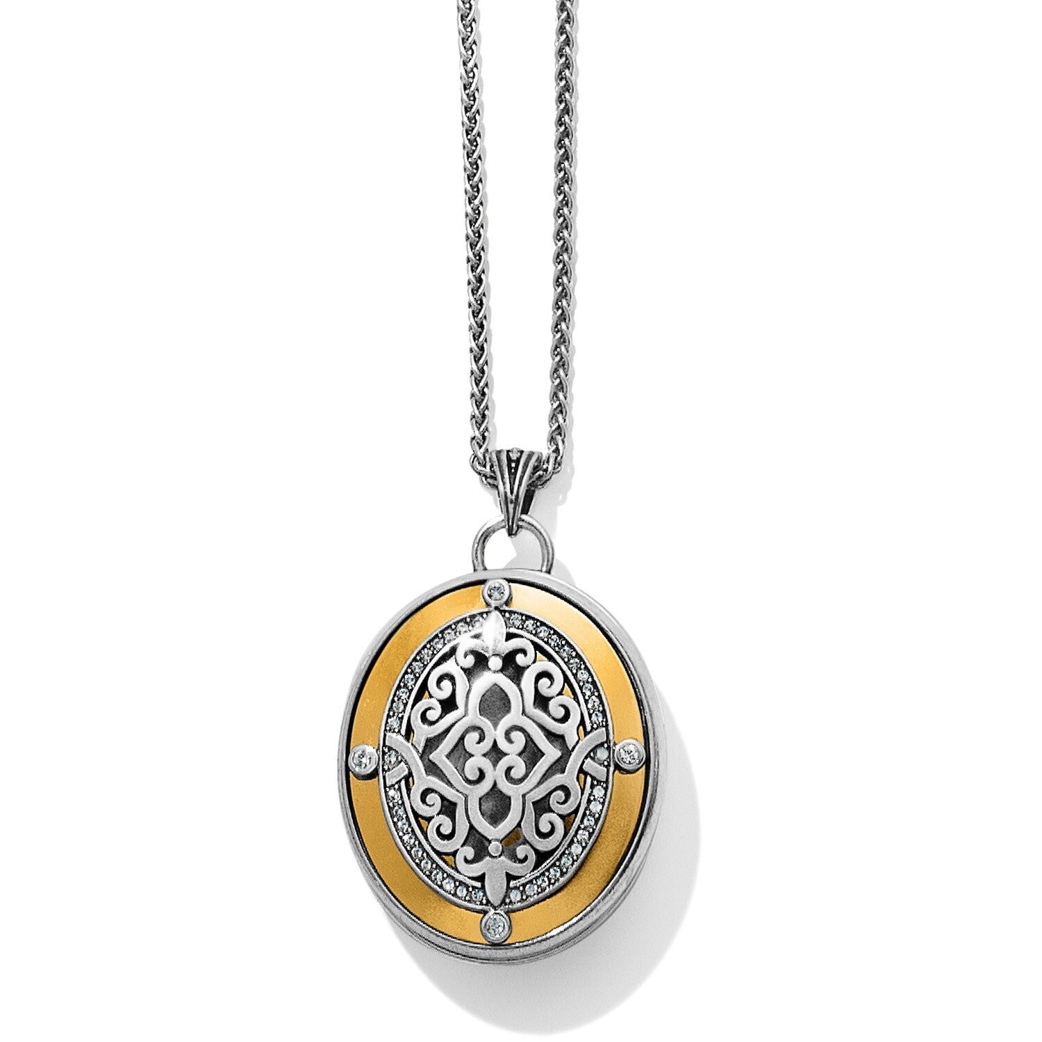 Intrigue Convertible Locket Necklace Silver-Gold