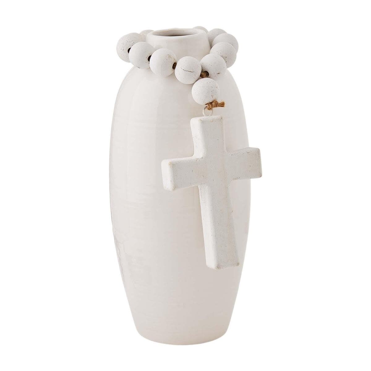 LARGE VASE WITH BEADS