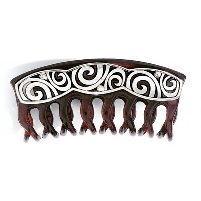 London Groove Large Hair Clip Silver-Brown