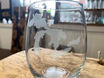 MICHIGAN GREAT LAKES STEMLESS WINE GLASS