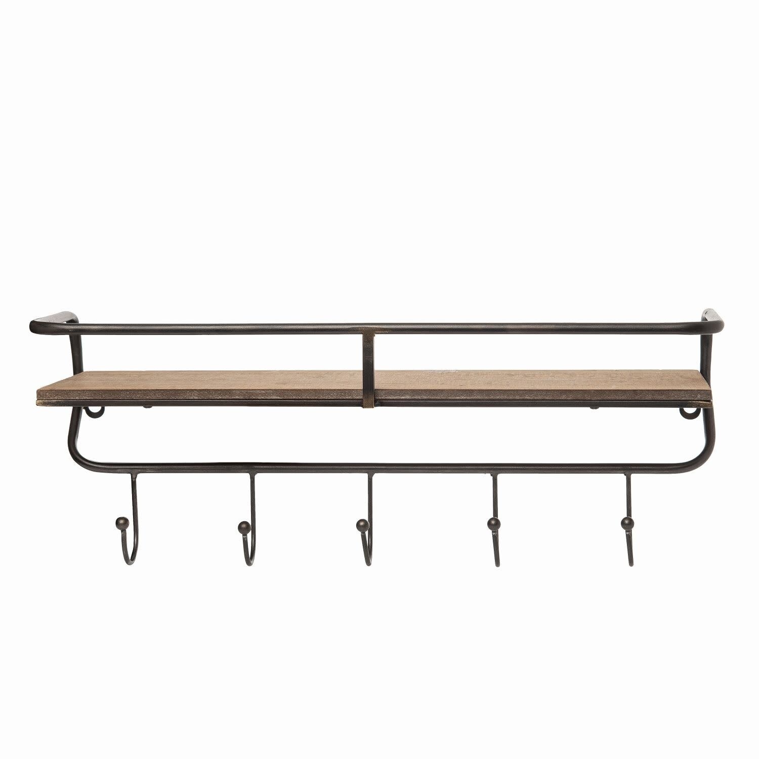 WOODEN & METAL WALL RACK - SMALL