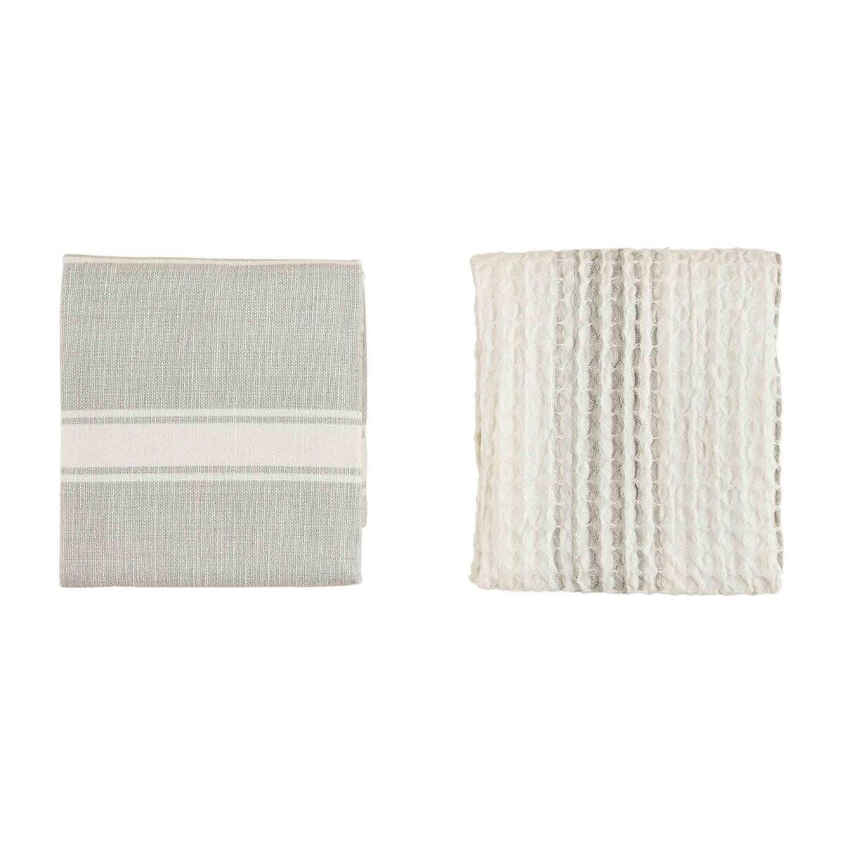 GRAY WAFFLE COTTON TOWELS SET