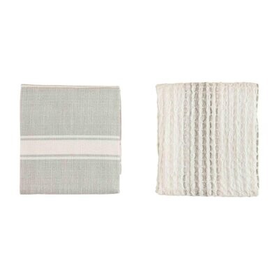 GRAY WAFFLE COTTON TOWELS SET