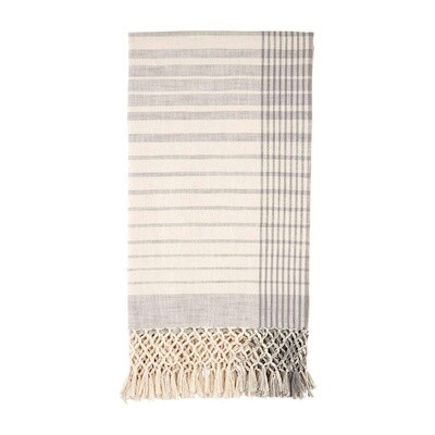 GRAY STRIPE SLUB BLANKET