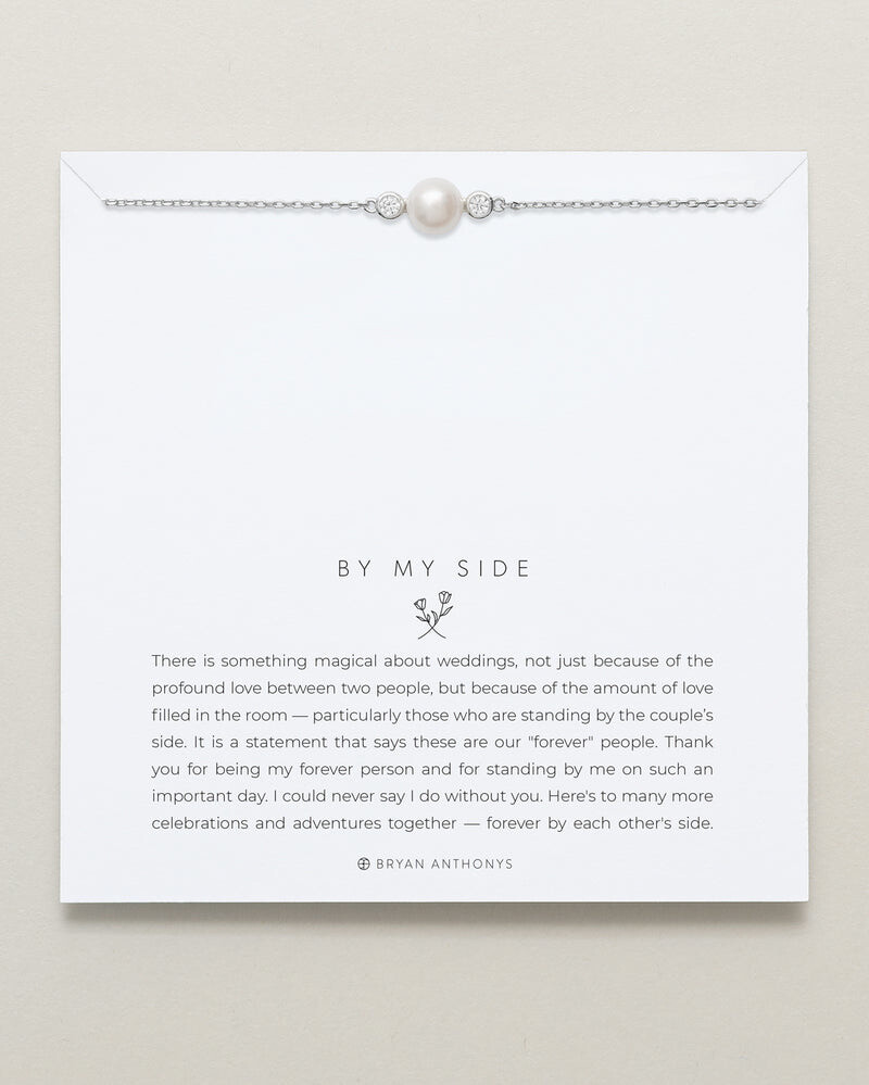 BY MY SIDE PEARL NECKLACE SILVER
