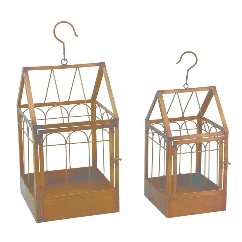 METAL GEOMETRIC HANGING BIRD FEEDER - LARGE
