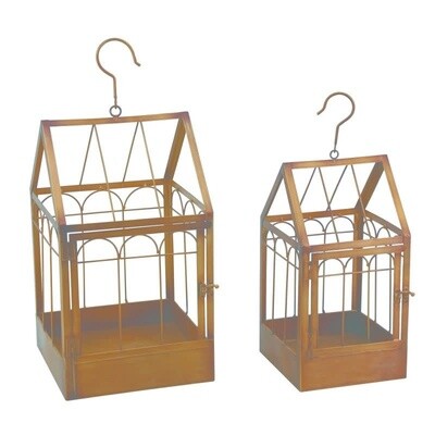 METAL GEOMETRIC HANGING BIRD FEEDER - LARGE