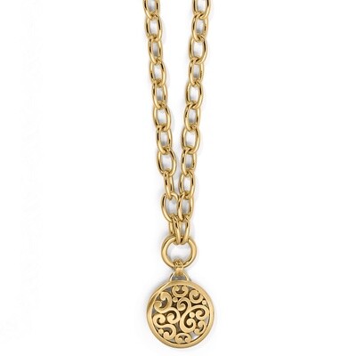 Contempo Medallion Charm Necklace-Gold